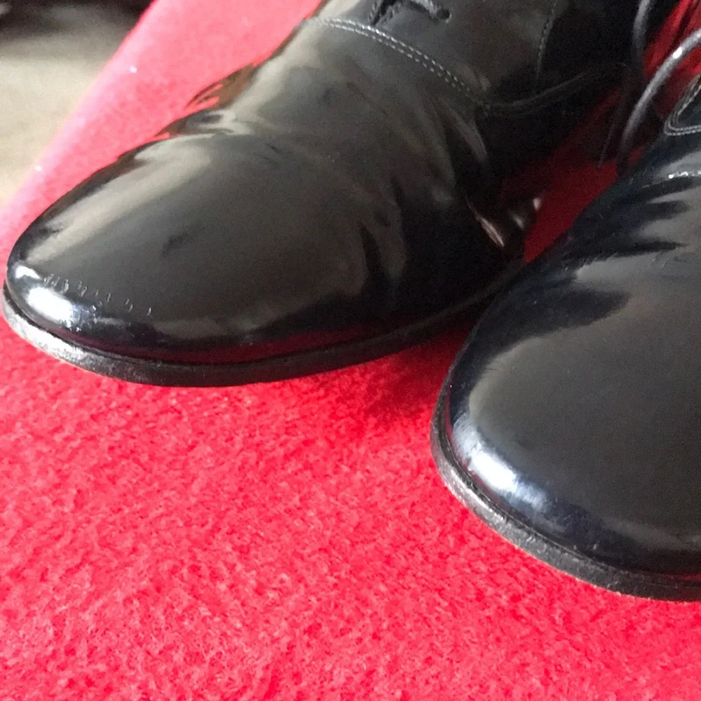 💯AUTHENTIC BURBERRY OXFORD MENS SHOES VINTAGE PATENT - Picture 16 of 16